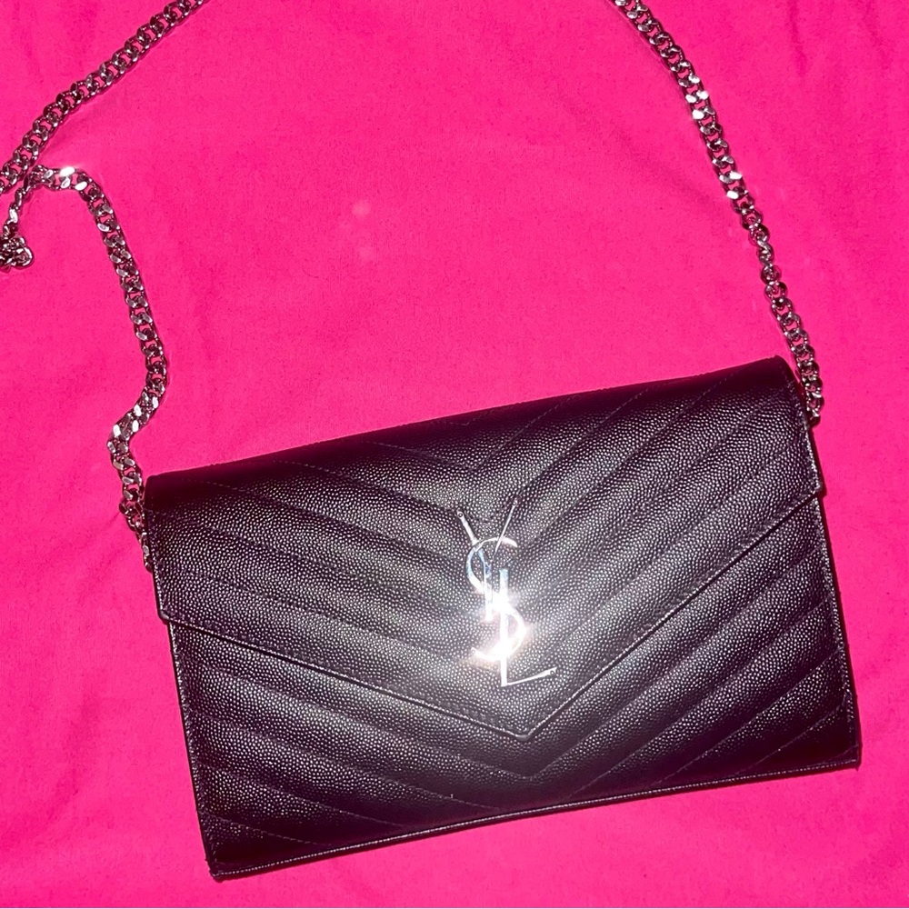 Saint Laurent Leather Crossbody : Black